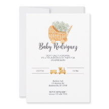 Rieten en Hout Baby - Grey Invitation