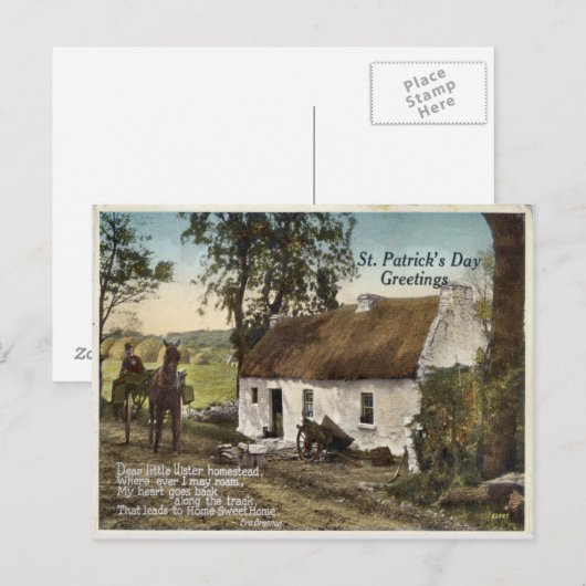 rieten huisje St. Patricks Day briefkaart (Voorkant / Achterkant)