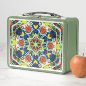 Rieten Kaleidoscoop Metalen Lunchbox (In situ)