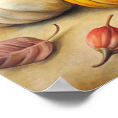 Rieten mand met pompoenen Herfst Poster (Hoek)