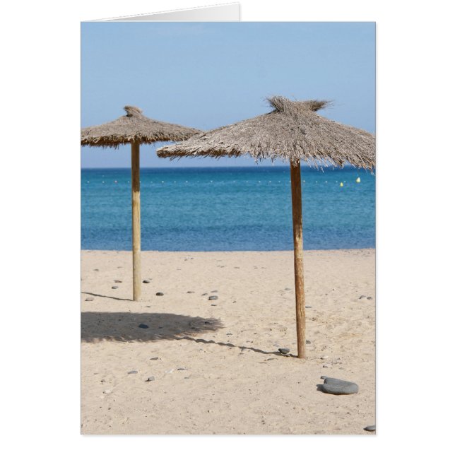 Rieten strandparasols (Voorkant)