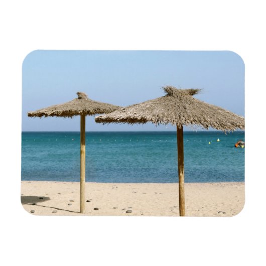 Rieten strandparasols magneet (Horizontaal)