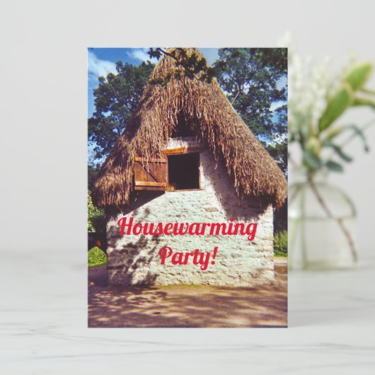 Rietgedekt Dak Hut Housewarming type Kaart (Staand voorkant)