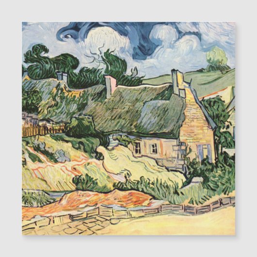 Rietgedekte Huizen bij Cordeville Vincent van Gogh (Voorkant)