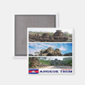 Rif. KH Cambodia, Angkor Thom, Koelkast Magneet (Voorkant / Achterkant)