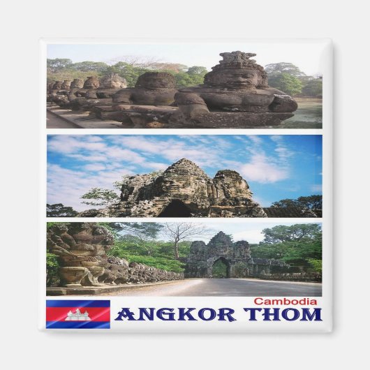 Rif. KH Cambodia, Angkor Thom, Koelkast Magneet (Voorkant)