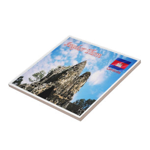 Rif. KH Cambodia, Angkor Thom, Overwinningspoort, Tegeltje