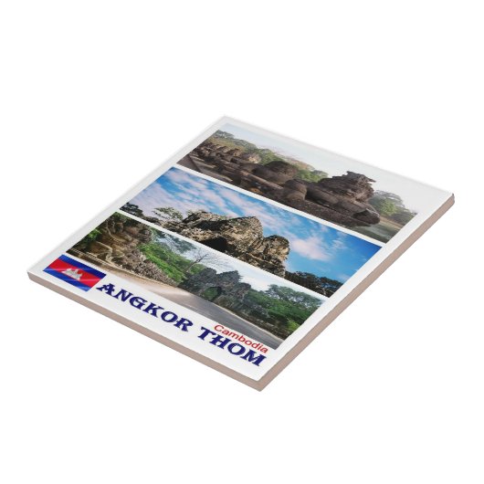 Rif. KH Cambodia, Angkor Thom Tegeltje (Zijkant)