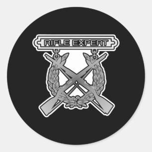 Rife Expert USMC Zwart Ronde Sticker