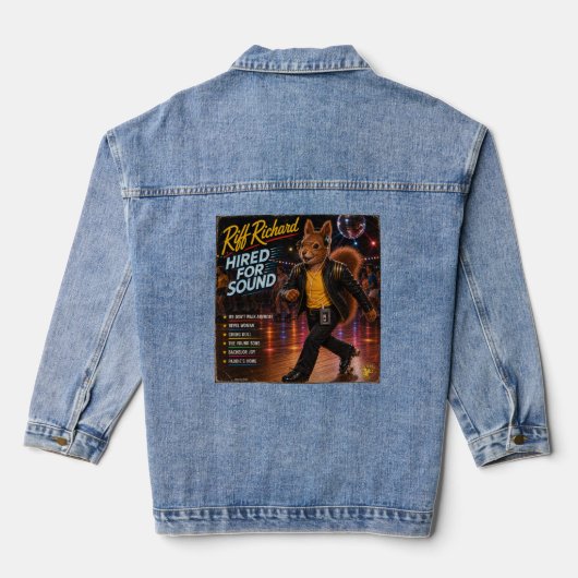 Riff Richard: een Parodie Denim Jacket (Achterkant)
