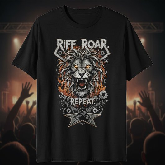 Riff. Roar. Repeat. Heavy Metal Music Tee T-shirt