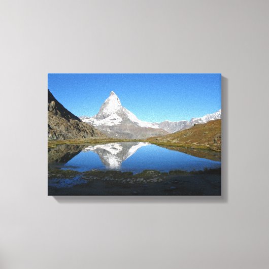 Riffelsee Matterhorn-reflectie Canvas Afdruk (Voorkant)