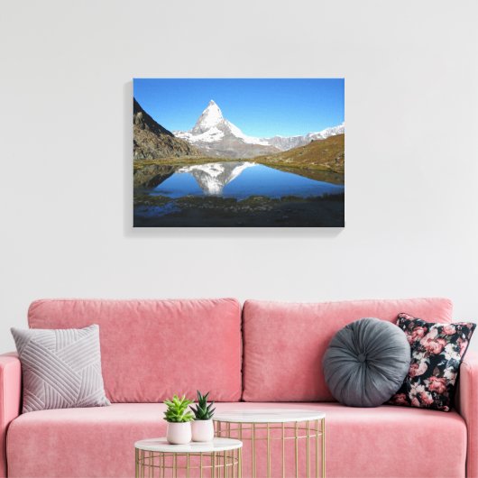 Riffelsee Matterhorn-reflectie Canvas Afdruk (Insitu (Woonkamer))