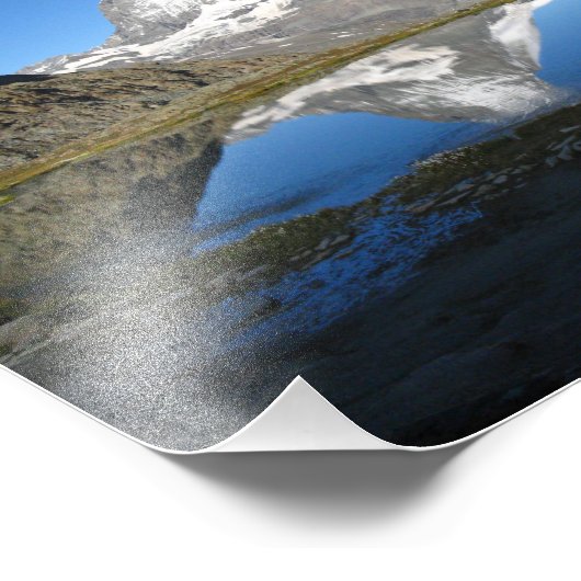 Riffelsee Matterhorn reflectiefotopapier Foto Afdruk (Hoek)
