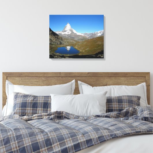 Riffelsee Matterhorn Reflection Canvas Afdruk (Insitu (Slaapkamer))