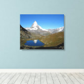 Riffelsee Matterhorn Reflection Canvas Afdruk (Insitu (Houten vloer))