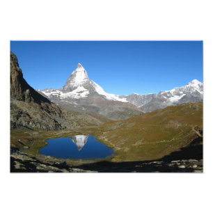 Riffelsee Matterhorn Reflection Foto Afdruk