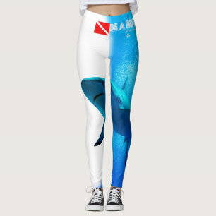 Rifhaaien zwemmen in het blauw leggings
