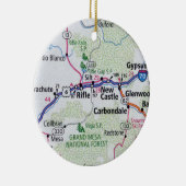 Rifle Colorado Map Keramisch Ornament (Rechts)