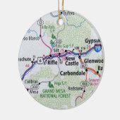 Rifle Colorado Map Keramisch Ornament (Links)