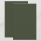Rifle Green Solid Color Briefpapier (Voorkant / Achterkant)