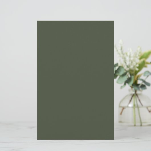 Rifle Green Solid Color Briefpapier (Staand voorkant)
