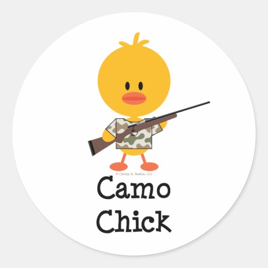 Rifle Hunting Camo Chick Stickers (Voorkant)