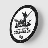 Rifle Hunting Dog Quote Modern Ronde Klok (Hoek)