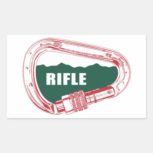 Rifle klimmer Carabiner Rechthoekige Sticker (Voorkant)