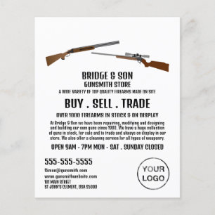 Rifle & Shotgun, Gunsmith, Gunstore Adverteren Flyer
