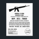 Rifle Silhouette, Gunsmith, Gunstore Adverteren Flyer<br><div class="desc">Rifle Silhouette,  Gunsmith,  Gunstore Adverteren flyers door de Visitekaartje winkel.</div>