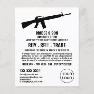 Rifle Silhouette, Gunsmith, Gunstore Adverteren Flyer