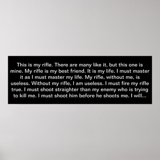 Rifleman's Creed Poster (Voorkant)