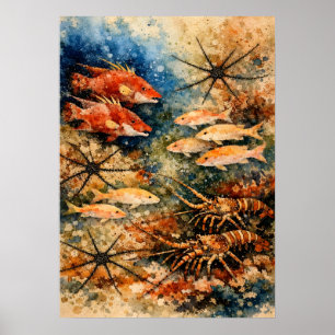 Rifleven Granulair Aquarel Kunst Poster