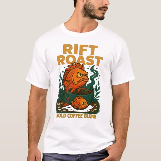 Rift Roast Fish Coffee T-shirt – vet en grappig ca (Voorkant)