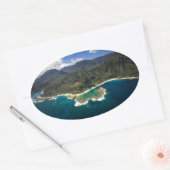 Riftunnels op het Hawaïaanse eiland Kauai Ovale Sticker (Envelop)