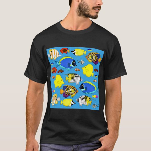 rifvis 4 (blauwe achtergrond) t-shirt (Voorkant)