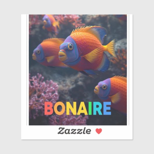 Rifvissen in bonaire sticker (Vel)
