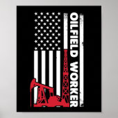 Rig Drilling Rougheck Oilfield Worker Poster (Voorkant)