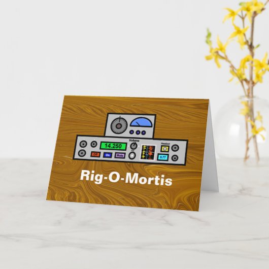 Rig-O-Mortis Ham Radio Verjaardag Kaart (Gele Bloem)