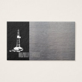 Rig Silhouette en Metal look Oilfield Services Visitekaartjes