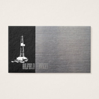 Rig Silhouette en Metal look Oilfield Services Visitekaartjes