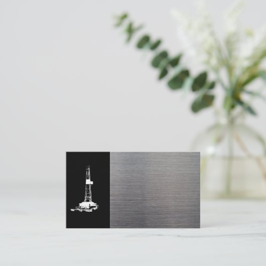 Rig Silhouette en Metal look Visitekaartje (Staand voorkant)