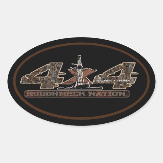 RIG UP CAMO Olieveld Ovale Sticker (Voorkant)