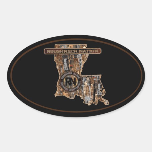 RIG UP CAMO Olieveld Ovale Sticker (Voorkant)