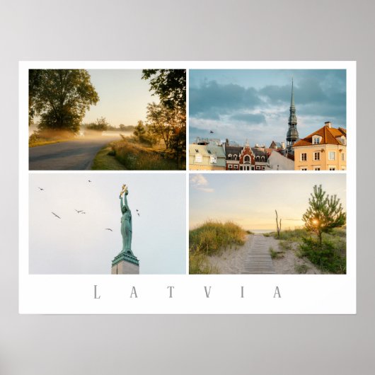 Riga and Latvia Travel Photo Collage Poster (Voorkant)