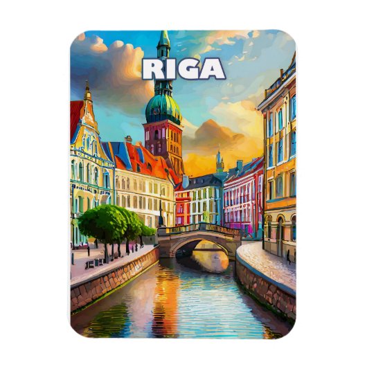 Riga, Baltische parel, duizend kleuren Magneet (Verticaal)