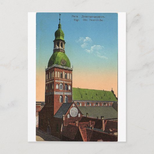 Riga cathedraal vintage-briefkaart briefkaart (Voorkant)