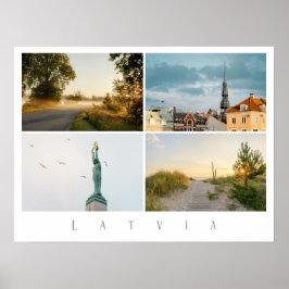 Riga en Letland Reis Foto Collage Poster
