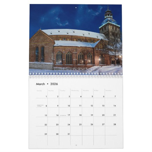 Riga landschappen kalender (Mar 2026)